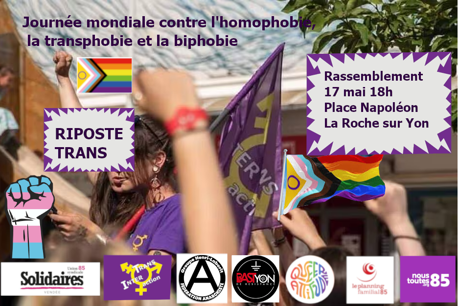 Rassemblement contre les LGBT+phobies – LRSY 17 mai 18h